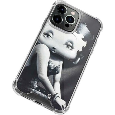 Betty Boop Black and White iPhone 15 Pro Clear Case